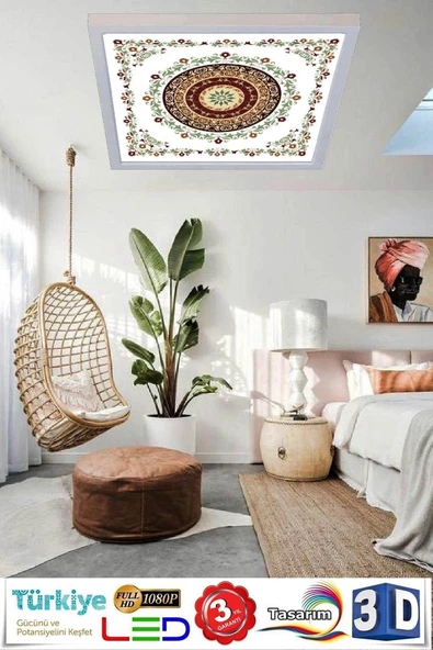 Gökyüzü Panel Kibar Tasarım Desenli Led Tavan 54w Avize 60cmx60cm - 3