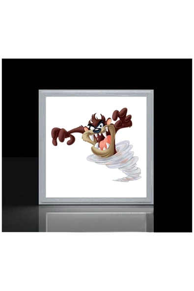 Gökyüzü Panel Tazmanya Canavarı,çocuk Led Lamba-54w Aydınlatma-60cmx60cm Kare-beyaz Işık-metal Çerçeve - 4