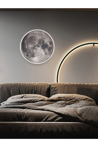 Gökyüzü Panel Yatak Başı Aplik-moon Led Aplik, 30cm-led 25watt,duvar Aplikleri, Yatak Odası Aplik, Aplik Modelleri