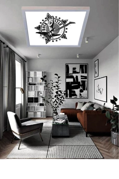 Gökyüzü Panel Genç Odası Led Avize Rock Star Lamba 54w Yüksek Homojen Aydınlatma 60x60