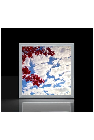 Gökyüzü Panel 54watt Yatak Odası Ledli Avize-60cm X 60cm Kare Aydınlatma- Tavana Yapışık Model-kolay Montaj Avize - 2