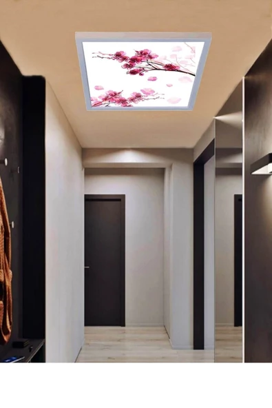 Gökyüzü Panel Kiraz Dalı Led Lamba- Tavana Model -kolay Montaj Avize- 54w Aydınlatma- Mercek Led - 3