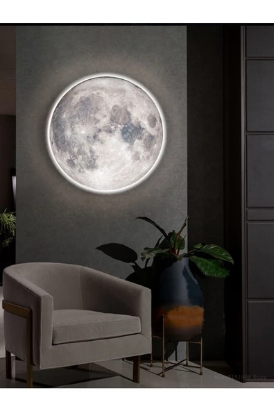 Gökyüzü Panel Modern Aplik-Moon Led 30 cm Çap 25watt