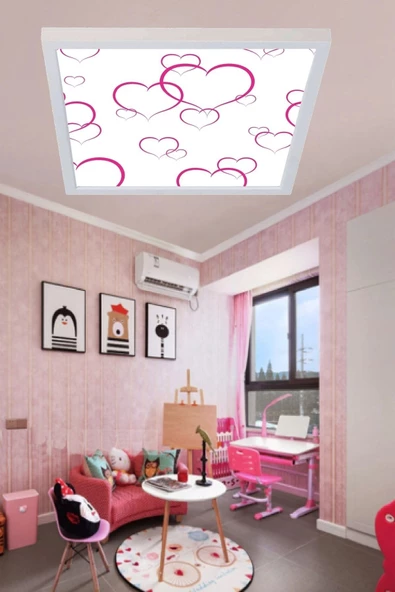 Gökyüzü Panel Banyo Avize Kalp Tavana Model 48w Beyaz Çerçeveli - 2