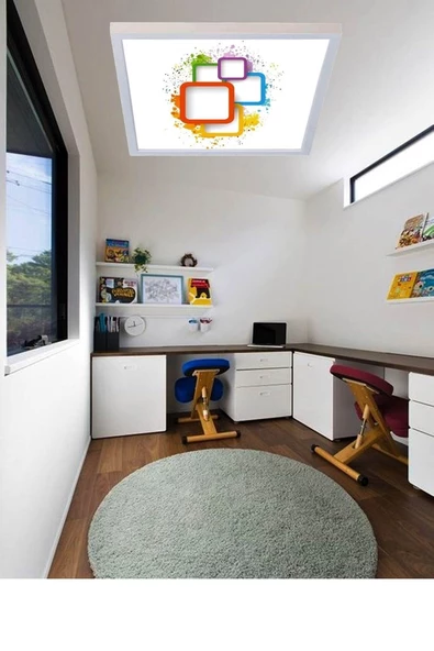 Gökyüzü Panel Led Avize Led Panel Aydınlatma Tasarım Led Avize 54w-6500k Işıklandırma - 5