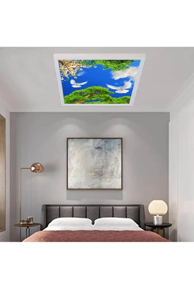 Gökyüzü Panel Led 60x60 Büyük Model Hd Baskılı-trendyol Avize-ev-banyo-salon Avize Modelleri-54watt-tavana Model