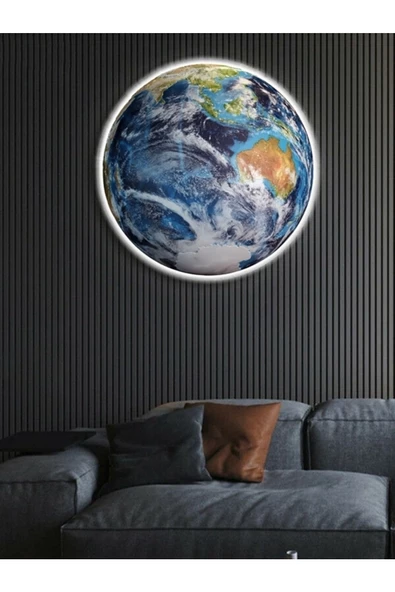 Gökyüzü Panel World Art, Led Aplik,30cm Çap Led 25watt, Modern,duvar Aplik,led, Yatak Odası Aplik,yatak Başı Aplik - 4