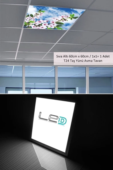 Gökyüzü Panel Asma Tavan Led-60cmx60cm-sıva Altı-54w-6500k-led Panel-led Armatür- 60x60 Taş Yünü Asma Tavan Ledli - 3