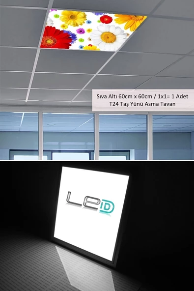 Gökyüzü Panel Asma Tavan Led-60cmx60cm-sıva Altı-54w-6500k-led Panel-led Armatür- 60x60 Taş Yünü Asma Tavan Ledi - 3