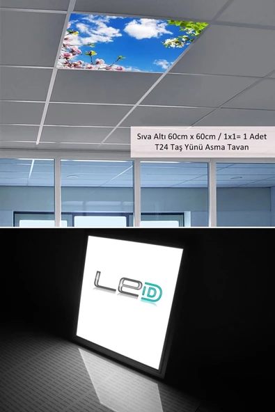Gökyüzü Panel Asma Tavan Led-60cmx60cm-sıva Altı-54w-6500k-led Panel-led Armatür- 60x60 Taş Yünü Asma Tavan Ledi - 3
