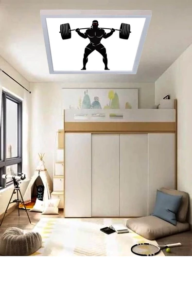 Gökyüzü Panel Genç Odası Avize Halterci Led Aydınlatma-54w-60x60 Lamba - 3