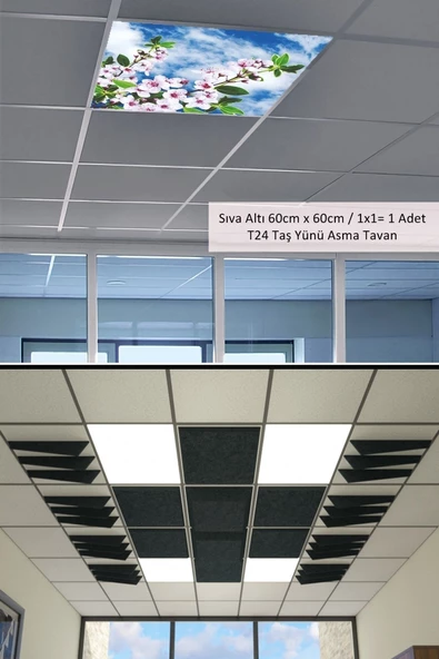 Gökyüzü Panel Asma Tavan Led-60cmx60cm-sıva Altı-54w-6500k-led Panel-led Armatür- 60x60 Taş Yünü Asma Tavan Ledli - 2