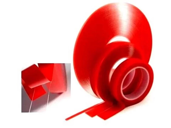 Çift Taraflı Akrilik Silikonize Bant 18 Mm X 2 Metre Kırmızı Vhb - 5