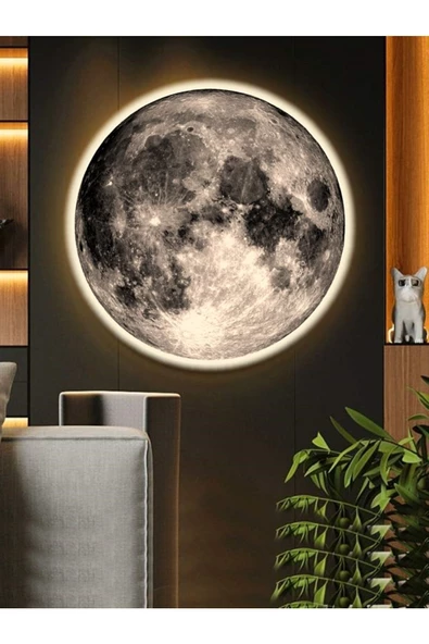 Gökyüzü Panel New-moon, Modern Aplik, 30cm .çap,led 25watt, Led Duvar Aplikleri, Yatak Odası Aplik,aplik Modelleri