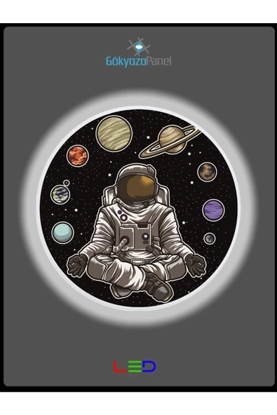 Gökyüzü Panel Space, Astronot Aplik-led Aplik-25watt-30cm Çap, Çocuk Odası Aplik, Aplik Modelleri, Trendyol Aplik - 2