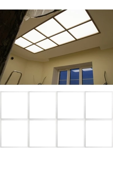 Gökyüzü Panel 8 Adet,yeni Tavan Aydınlatma, 8 Li Led Panel,t24 Asma Tavanlar Için Gurup Led Aydınlatma Panel,60x60
