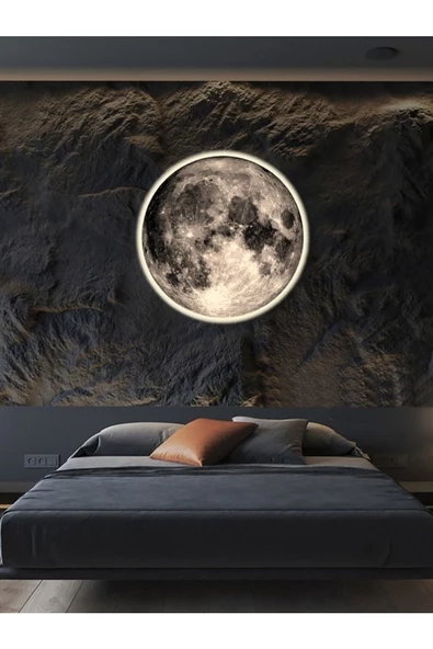 Gökyüzü Panel New-moon, Modern Aplik 30 cm Led 25watt Led Duvar Aplikleri, Yatak Odası Aplik, Yatak Başı Aplik - 2