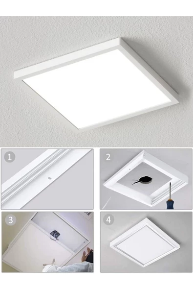 Gökyüzü Panel Sıva Üstü 60watt Led Panel, Lıne On -beyaz 6500k- Beyaz Çerçeve, Homojen Aydınlatma, 60cm X 60cm - 5