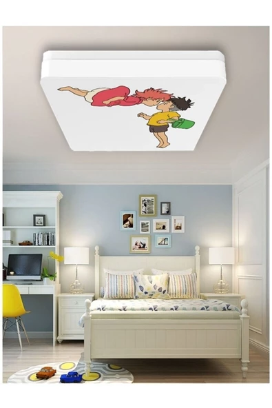 Gökyüzü Panel Lüks Çocuk Odası Avize 25watt-30cm X 30cm Lüks Led Aydınlatma, Küçük Denizkızı Ponyo (yeni)