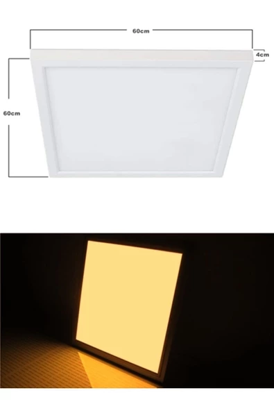 Gökyüzü Panel Sıva Üstü 60cm x60cm Led Panel, Mutfak Avize, 60x60 Led Avize, 54 Watt, Homojen Gün Işığı 4000K - 2