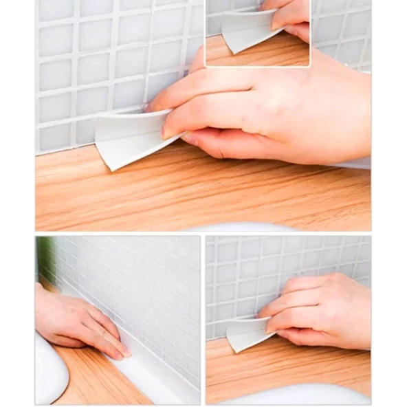 Gri Su Sızdırmaz Bant Lavabo Küvet Kenar Bandı (3.2m) - 3