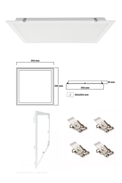 Gökyüzü Panel Tavana Gömme Led Armatur, Alçıpen Tavan 60x60 Led Panel, Sıva Üstü 54watt Beyaz Işık 6500k, 45watt - 5