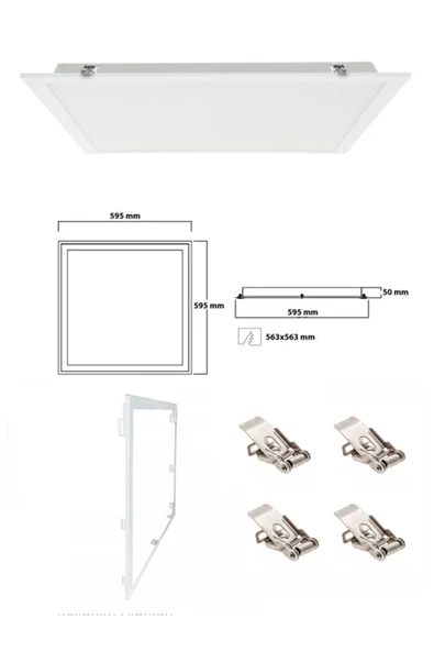 Gökyüzü Panel Gün Işığı Led, Gömme Led Armatur, Ilık Beyaz 60x60 Led Panel, Sıva Altı 54watt led panel, 4000k