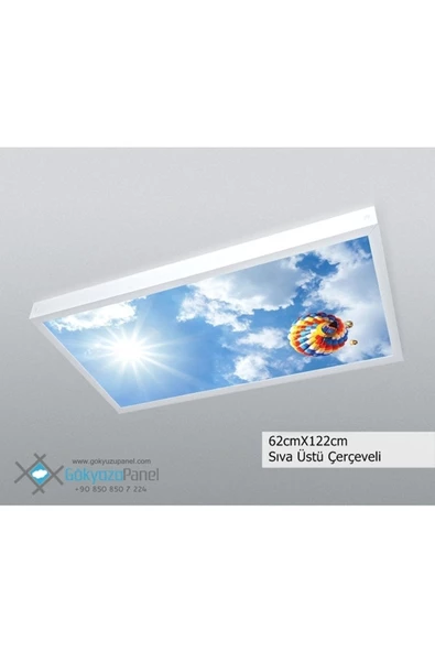 Gökyüzü Panel 60x120 Gökyüzü Panel  Avize, 106watt Led, Sıva Üstü, Kolay Montaj Led Panel, Uçan Balon Avize