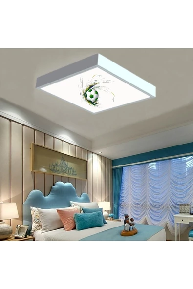 Gökyüzü Panel Yeşil Top Çocuk Odası Led Avize-48w Enerji Tasarruflu - 4