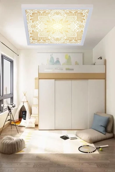 Gökyüzü Panel Klas Desenli Modern Led Aydınlatma 54w Led Dijital Baskılı Tavan Armatürü - 3