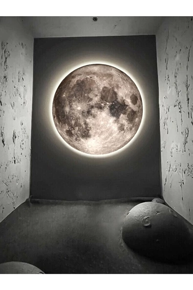 Gökyüzü Panel New-moon, Modern Aplik 30 cm Led 25watt Led Duvar Aplikleri, Yatak Odası Aplik, Yatak Başı Aplik - 4