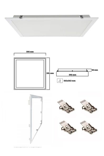 Gökyüzü Panel Ilık Beyaz Led, Gömme Led Armatur, Alçıpen Tavan 60x60 Led Panel, Sıva Altı 54watt led panel, 4000k - 4