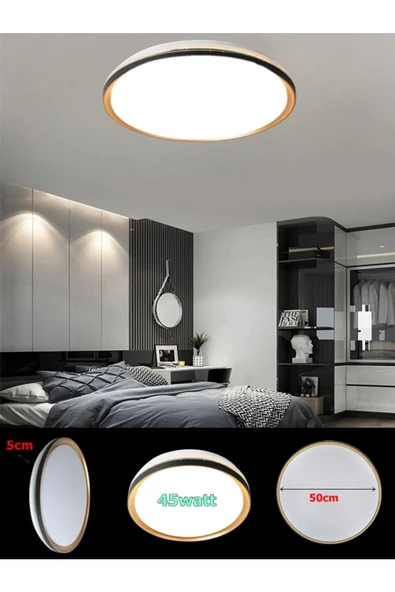Gökyüzü Panel LEDLİ TAVAN ARMATÜR, 45WATT – BEYAZ IŞIK – 7000K,50cm Yuvarlak Modern Avize, 4150 Lümen Güçlü  Avize