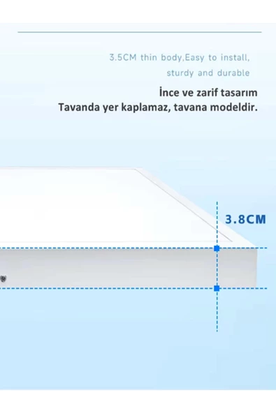 Gökyüzü Panel Kendinden Kasalı, Led Panel, 60x60 Armatür, 54watt, Gün ıiığı, 4000 Kelvin, Doğal ışık, Sıva üstü, - 6