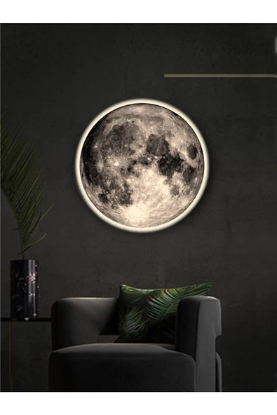 Gökyüzü Panel New-moon, Modern Aplik 30 cm Led 25watt Led Duvar Aplikleri, Yatak Odası Aplik, Yatak Başı Aplik