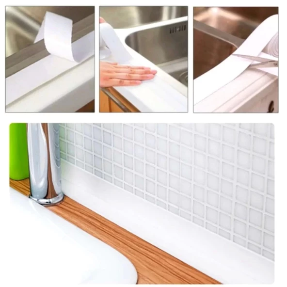Gri Su Sızdırmaz Bant Lavabo Küvet Kenar Bandı (3.2m) - 4