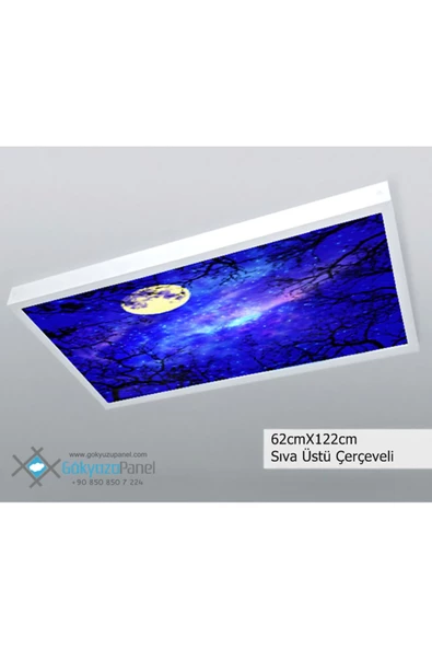 Gökyüzü Panel 60x120 Gökyüzü Panel  Avize, 106watt Led, Sıva Üstü, Kolay Montaj Led Panel, Gece Avize