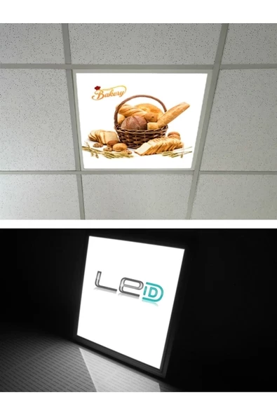 Gökyüzü Panel Fırın, 60x60 Taş Yünü Asma Tavan Led Panel-54w-led Sıva Altı-logo Panel Aydınlatma, Led Armatür - 3