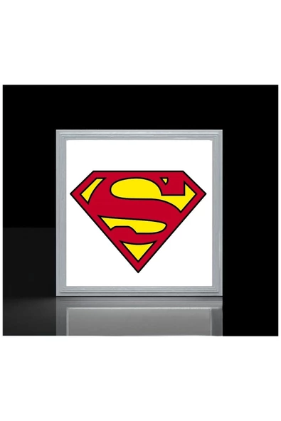 Gökyüzü Panel Super Man Çocuk Led Avize-54w Güçlü Aydınlatma-60x60 Beyaz Homojen Işık-modern Tasarım Baskılı - 3