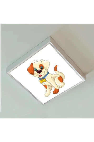 Gökyüzü Panel Kofi Çocuk Odası Led Avize- Aydınlatma-şık Tasarım-60cmx60cm Kare-beyaz Işık-beyaz Metal Çerçeve - 4