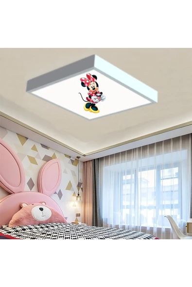 Gökyüzü Panel Minnie Mause Çocuk Led Lamba-42w Aydınlatma-60cmx60cm - 4