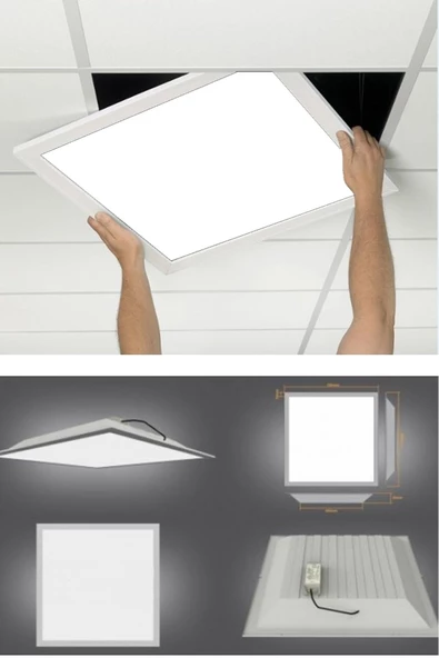 Gökyüzü Panel 8 Adet,yeni Tavan Aydınlatma, 8 Li Led Panel,t24 Asma Tavanlar Için Gurup Led Aydınlatma Panel,60x60 - 2