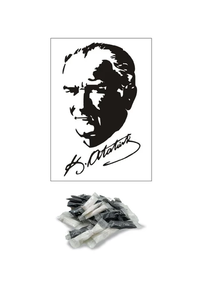 ATATÜRK KUM BOYAMA KARTI SETİ JUMBO 5 ADET(33X47cm)-Red Castle KMB120 - 3