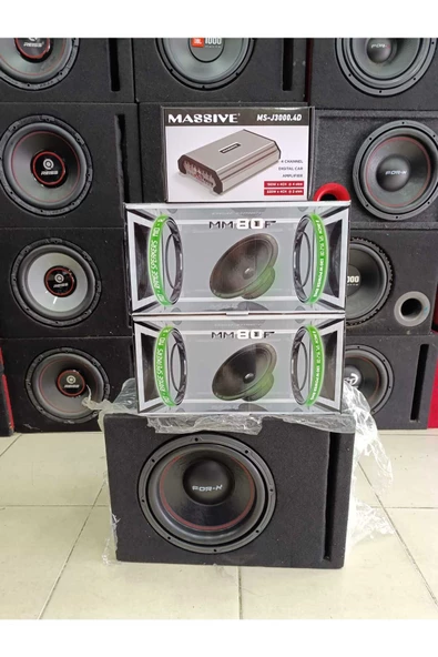 Masiva  KOMPLE HAZIR SET!! MS-J3000.4D AMFİ, 4 ADET 20 CM MİDRANGE VE 30 CM FOR-XX BAS