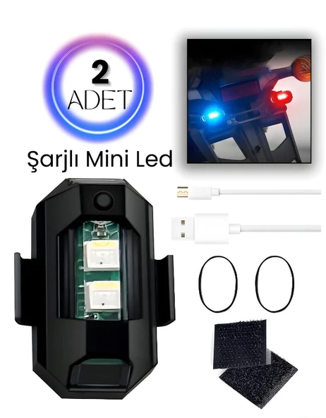 QASUL 2 Adet  Mini Led Lamba Çakarlı 7 Renk Flaşlı  Gece Güvenliği İçin Çarpışma Önleyici Aydınlatma Motosiklet Drone Bisiklet Otomotiv - 2