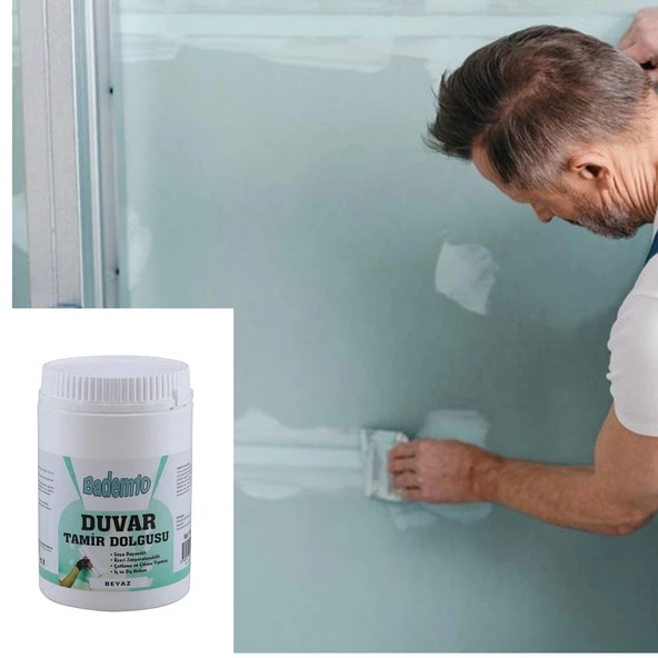 1 Kg Duvar Tamir Dolgu Macunu Zemin Alçı Sıva Derin Boşluk Doldurucu Çatlak Onarıcı Giderici 1000 Gr - 3