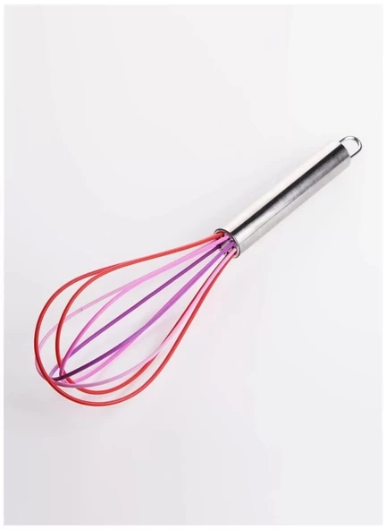 Silikon Çırpıcı Metal Saplı Renkli Çırpma Teli - 4