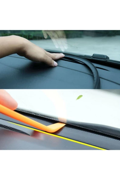 Contacall Otomobil Göğüs Konsol Fitili, Oto Ön Cam Fitili Torpido Fitili 5 Metre Siyah - 2