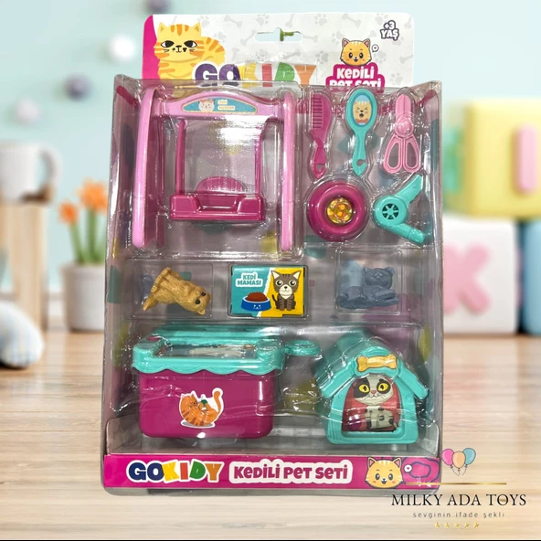 GOKIDY KEDİLİ PET OYUN SETİ CAT PET SET