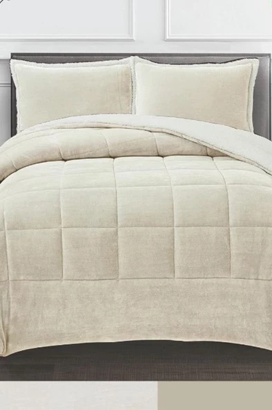 Pumi Çift Kişilik Yorgan Takımı 220x240 Cm Bej